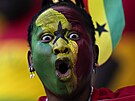 Ghanská fanynka ped startem zápasu proti Koreji