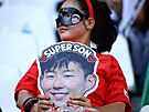 Korejská fanynka ped zápasem proti Ghan