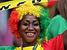Senegalská fanynka ped startem zápasu proti Ekvádoru