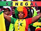 Senegalská fanynka ped startem zápasu proti Ekvádoru