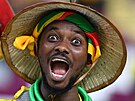 Senegalský fanouek ped startem zápasu proti Ekvádoru