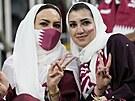 Katarské fanynky ped závreným zápasem proti Nizozemsku