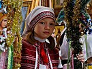 Ukrajinská holika v tradiním odvu slaví Vánoce. (12. ledna 2022)