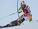 Petra Vlhová bhem slalomu v Levi.