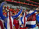 Fanouci Kostariky jsou na zápas proti panlsku na mistrovství svta 2022...