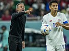 panlský trenér Luis Enrique radí svým svencm v utkání proti Kostarice na...