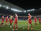 Fotbalisté výcarska pi rozcvice na utkání s Brazílií na mistrovství svta...