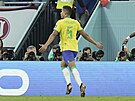 Brazilský zloník Casemiro slaví gól do sít výcarska v utkání skupiny G na...