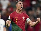 Portugalec Cristiano Ronaldo se raduje z gólu Portugalska do sít Uruguaye na...