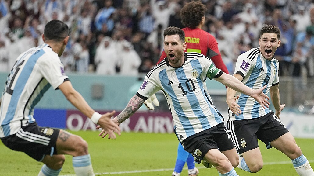 Argentinský útočník Lionel Messi se raduje ze svého gólu proti Mexiku.