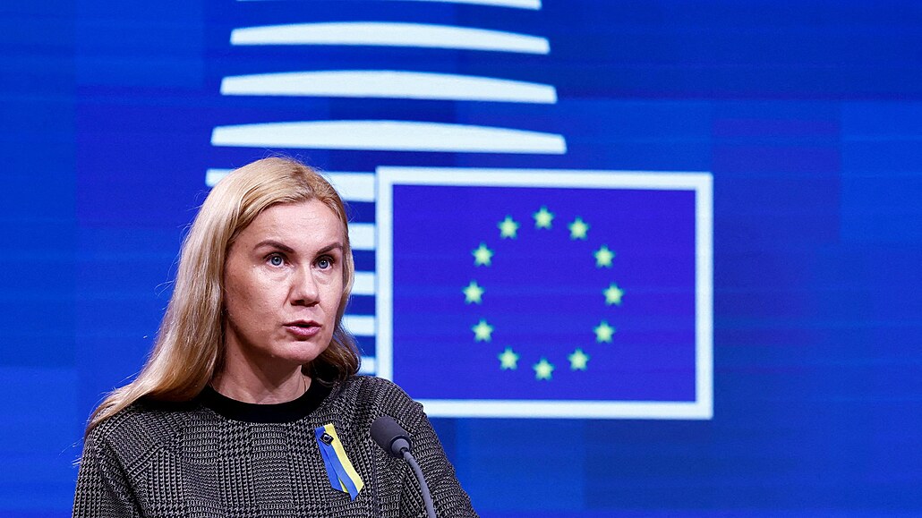 Evropská komisařka pro energetiku Kadri Simsonová na tiskové konferenci po...