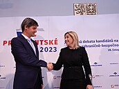 Debata prezidentských kandidát� o bezpe�nosti a zahrani�ní politice. Na snímku...