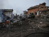 Rusové způsobili v ukrajinském městě Dnipro značné škody. (26. listopadu 2022)
