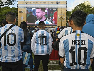 Fanoušci Argentiny a Lionela Messiho nejen přímo v dějišti MS, ale všude na...