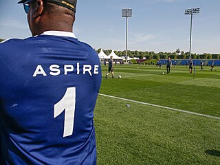 Momentka z fotbalového tréninku v prostorách katarského Aspire Parku