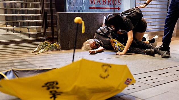 Hongkong. Protesty proti nsk politice nulovho covidu (28. listopadu 2022)