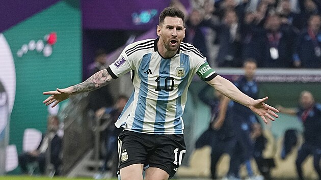 Argentinský útočník Lionel Messi se raduje ze svého gólu proti Mexiku.