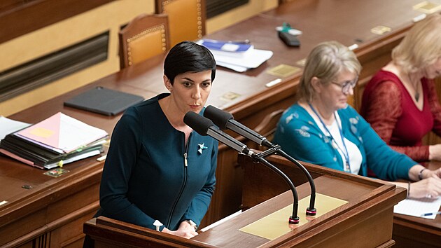 Novela zákona o stání službě. Na snímku Markéta Pekarová Adamová. (29. listopadu 2022)