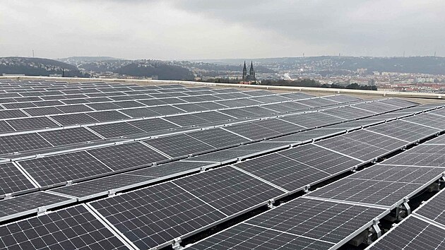 Fotovoltaická elektrárna na střeše Kongresového centra (29. listopadu 2022)