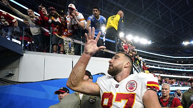 Travis Kelce mv fandm Kansas City Chiefs.  (12. nora 2023)