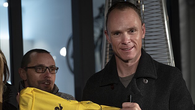 Chris Froome, tynsobn vtz Tour De France, bhem nvtvy v Praze