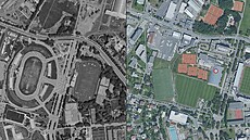 Prohlédnout si historické letecké snímky Olomouce z r�zných �asových období...