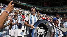 Argentinský fanoušek před zápasem proti Saúdské Arábii