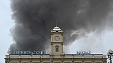 V centru Moskvy vypukl poár. (20. listopadu 2022)