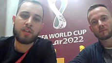 David ermák a Jií ihák, sportovní reportéi iDNESu na fotbalovém MS v Katartu