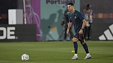 Cristiano Ronaldo trénuje poprvé jako volný hrá. S portugalskou reprezentací...