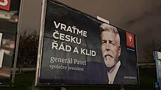 Billboard Petra Pavla ped volbou prezidenta v Brn
