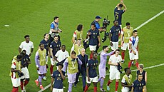 Francouztí fotbalisté slaví vítzství nad Austrálií ve skupin D na...