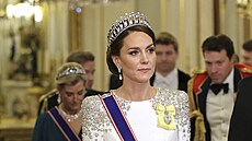 Princezna Kate na banketu v Buckinghamském paláci u píleitosti návtvy...