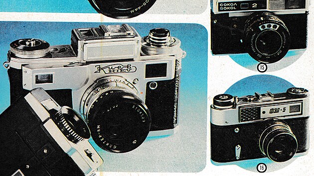 Fotoaparáty Zenit E (14) - jednooká zdcadlovka na kinofilm 24x36 mm. Rychlost B...