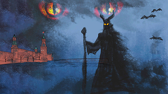 Ilustrace vládce pekel straícího Kreml