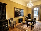Vánočně vyzdobené prostory zámku v Lánech v prosinci 2022. Masarykův salonek.