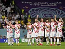 Chorvattí fotbalisté bhem penaltového rozstelu s Brazílií.
