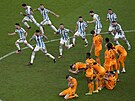 Bezprostední oslava vítzství argentinských fotbalist.