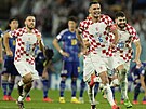 Chorvattí fotbalisté se radují z postupu do tvrtfinále mistrovství svta pes...