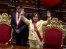 Prozatímní peruánská prezidentka Dina Boluarteová, kterou Kongres vyzval, aby...