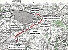 Mapa trati mezi Bernarticemi u Javorníka a Otmuchówem