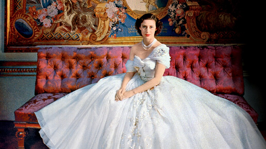 Britská princezna Margaret (19302002) v atech od Diora u píleitosti...