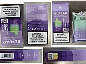 Detail balení jednorázové elektronické cigarety, kterou plzeňská hygienická...