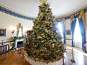 Vánoční strom v Bílém domě jako součást nové vánoční výzdoby. Je vystaven v...