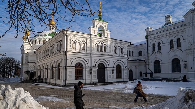 Pravoslavný klášterní komplex v ukrajinském Kyjevě Kyjevskopečerská lávra. Ukrajina chce náboženskou nezávislost na Rusku. (1. prosince 2022)