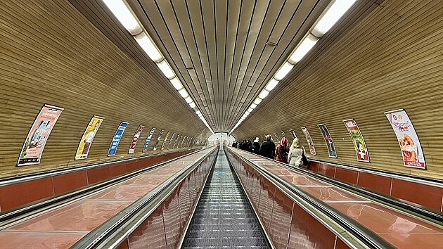 Stanice metra linky A Jiho z Podbrad. (prosinec 2022)