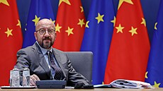 Šéf Evropské rady Charles Michel na schůzce s čínským prezidentem Si...