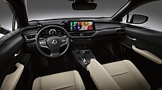 Interiéru Lexusu UX 250h dominuje obí dvanáctipalcová obrazovka.