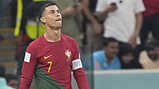 Cristiano Ronaldo ve vítzném osmifinále MS v Kataru proti výcarsku, kdy byl...