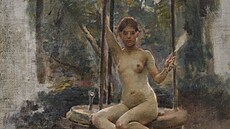 Suzanne Valadonová jako alegorie Pravdy. Tento Hynaisv obraz je od 50. let...